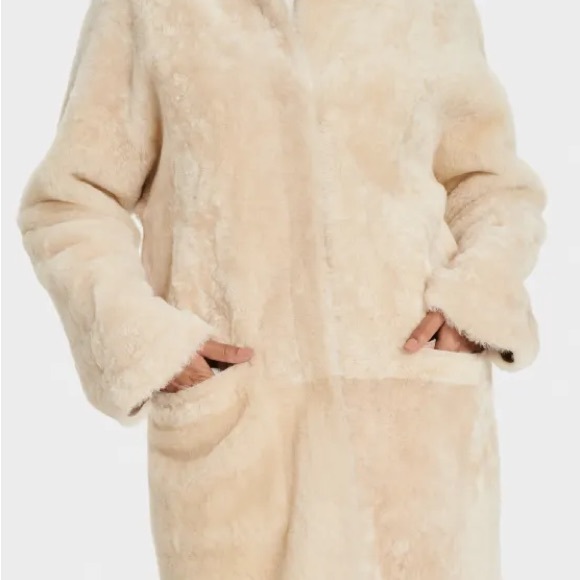 UGG Remy Reversible Shearling Coat 100% Genuine Lamb Shearling - Picture 4 of 15